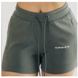 Alphalete Women's Essential Core Grey/Green Shorts
